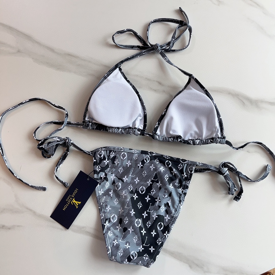 [TOP] L&V Classic Logo diagonal stripes Bikini - 2 Colors - LV Louis Vuitton