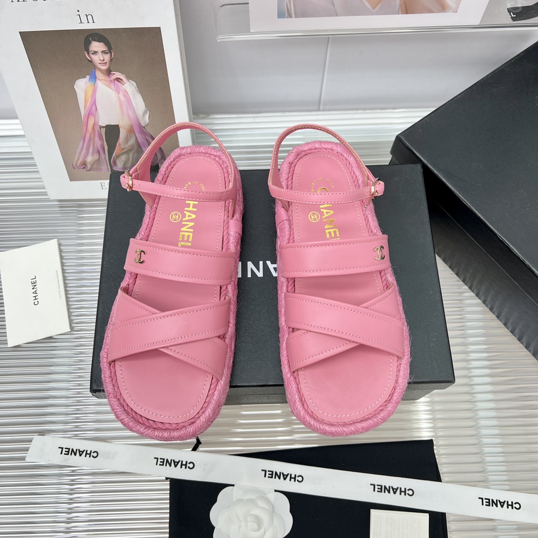 [TOP] CH@NEL Sandals - Pink - Chanel