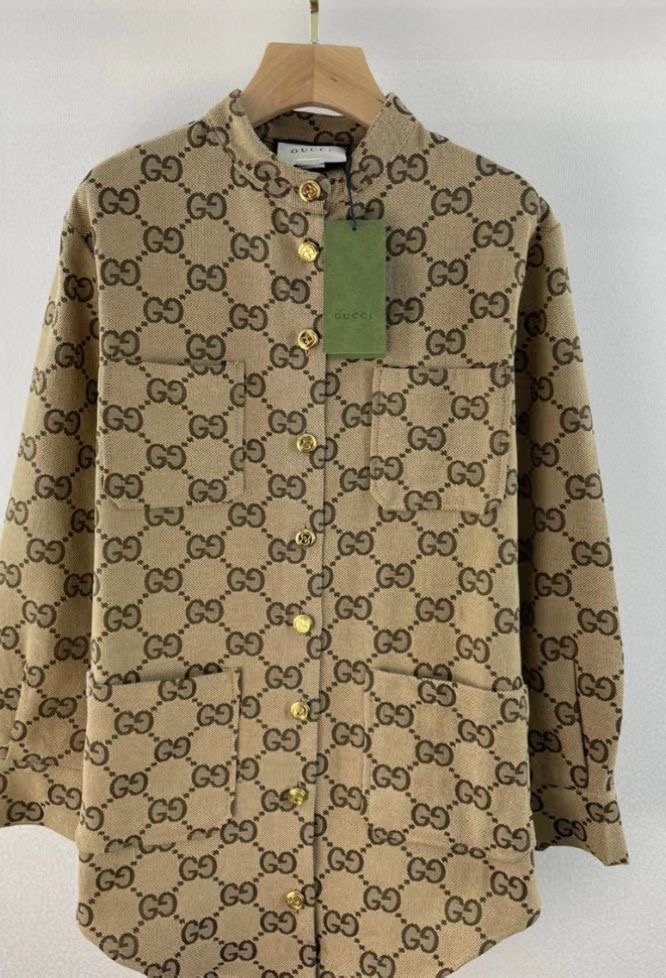 [TOP] GUCC! Maxi GG Canvas Shirt - Camel and Ebony - Gucci