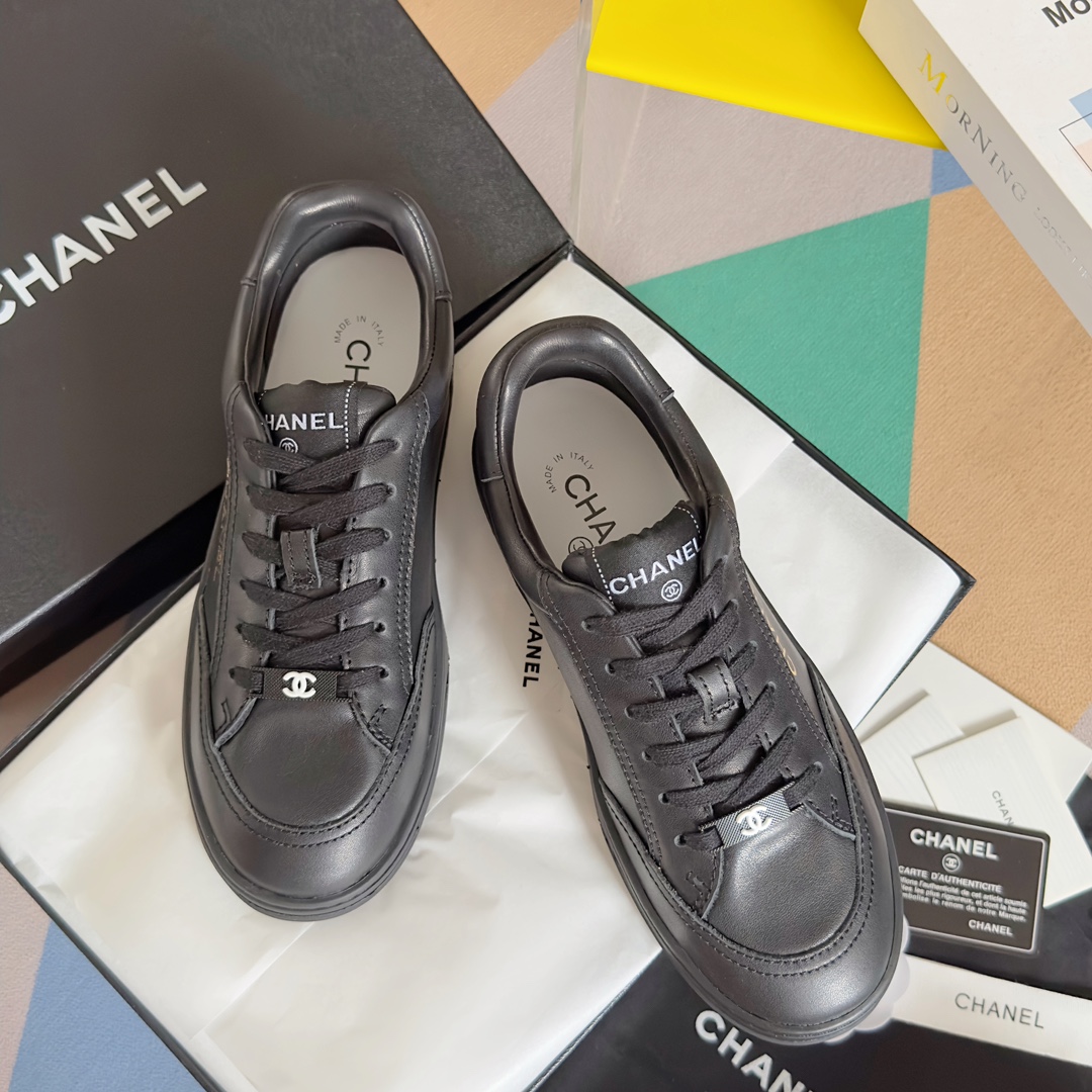 [TOP] CH@NEL 23A Sneaker - Panda Color - All Black - Chanel