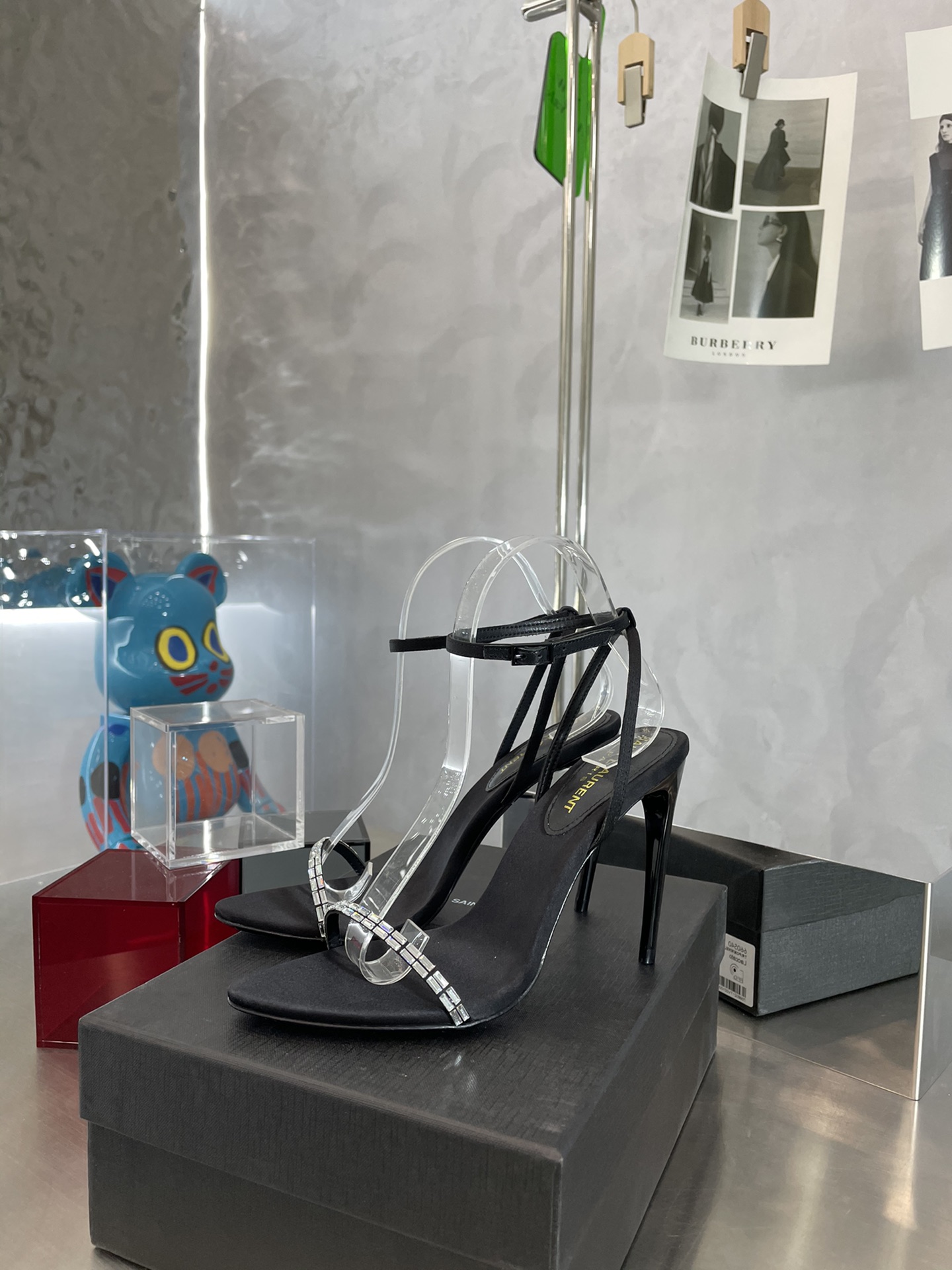 [TOP] Y$L Chain High Heels - SHW - Black - Ysl Yves Saint Laurent