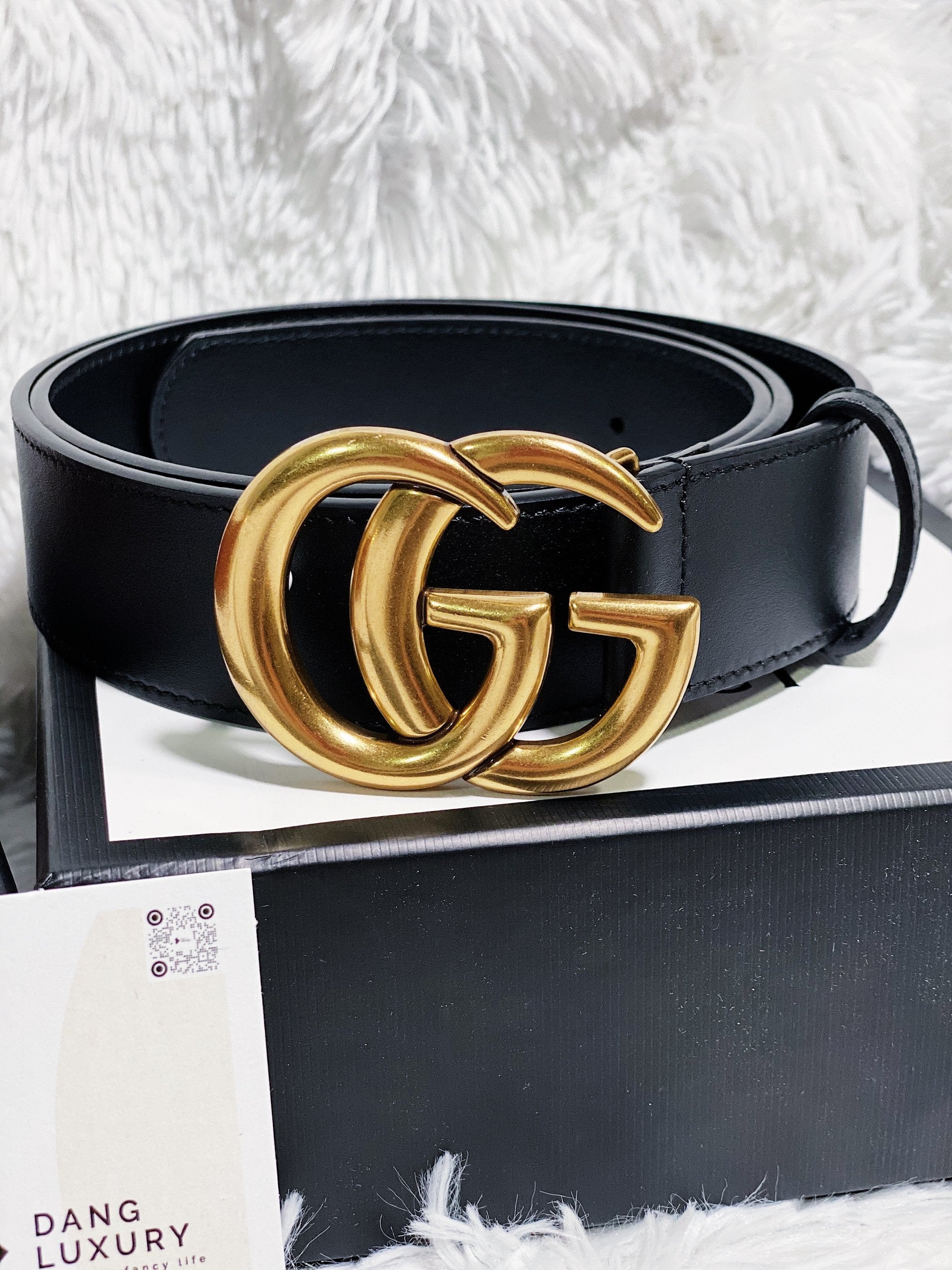 [TOP] GUCC! GG Belt Black Leather 4.0cm - Black - Gucci