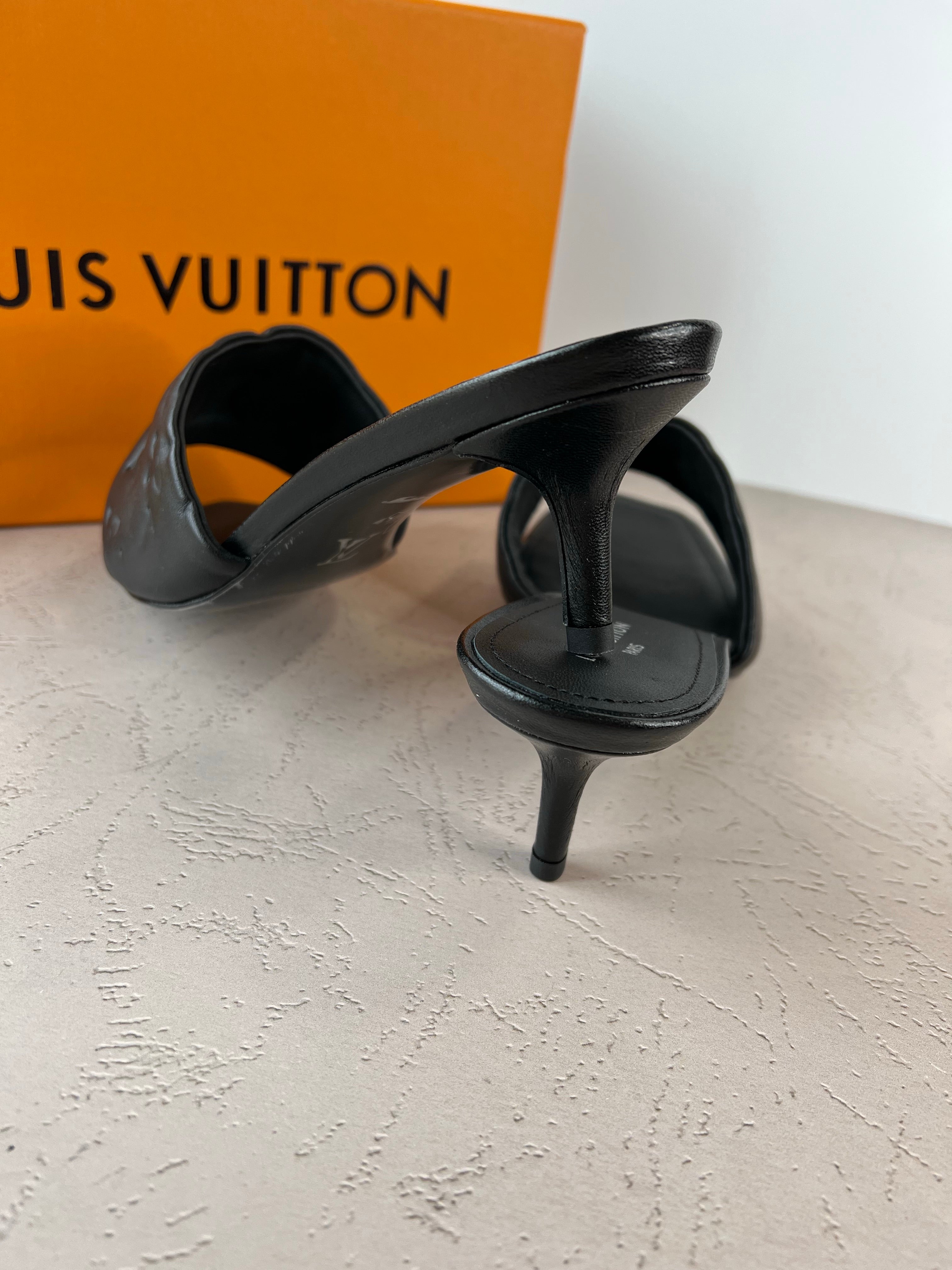 [TOP] L&V L*V Empreinte High Heels Sandals - Black - LV Louis Vuitton