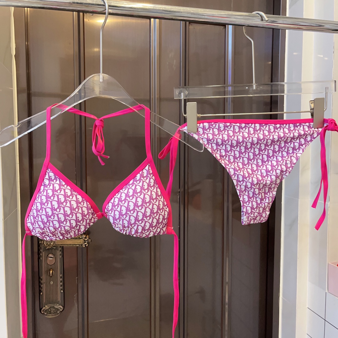 [TOP] D!or Double Bikini Swimsuit - Pink - Dior
