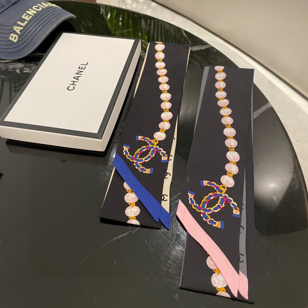 [TOP] CH@NEL Slim Bandeau 120 × 6 cm – Four Colours - Chanel