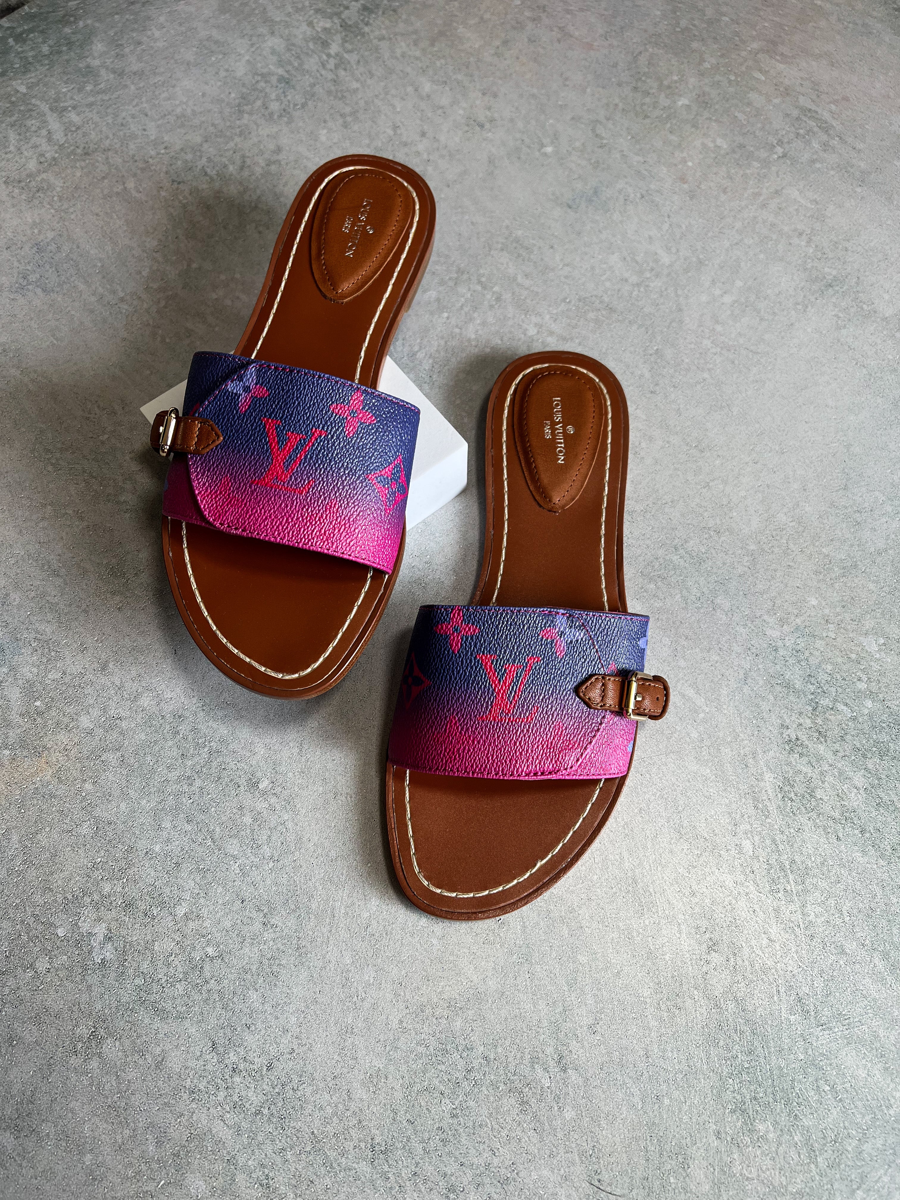 [TOP] L&V L*V Lock It Mules - Fuchsia - LV Louis Vuitton