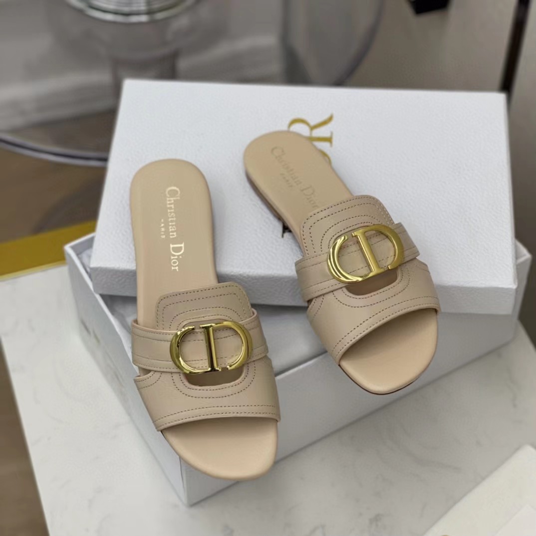 [TOP] D!or Montaigne Sliders - Beige - Christian Dior