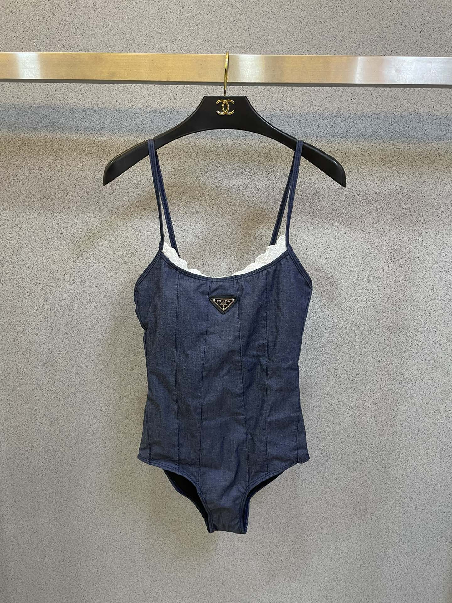 [TOP] PR@DA Denim One Piece Swimsuit - Blue - Prada