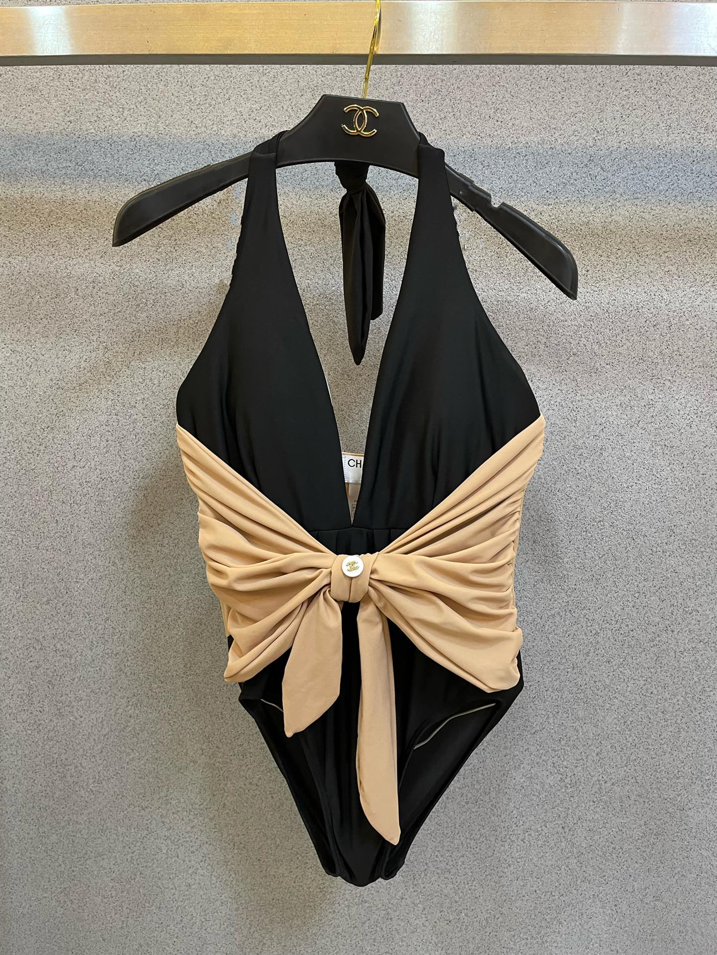 [TOP] CH@NEL Color Block One Piece Swimsuit - Dark - Chanel