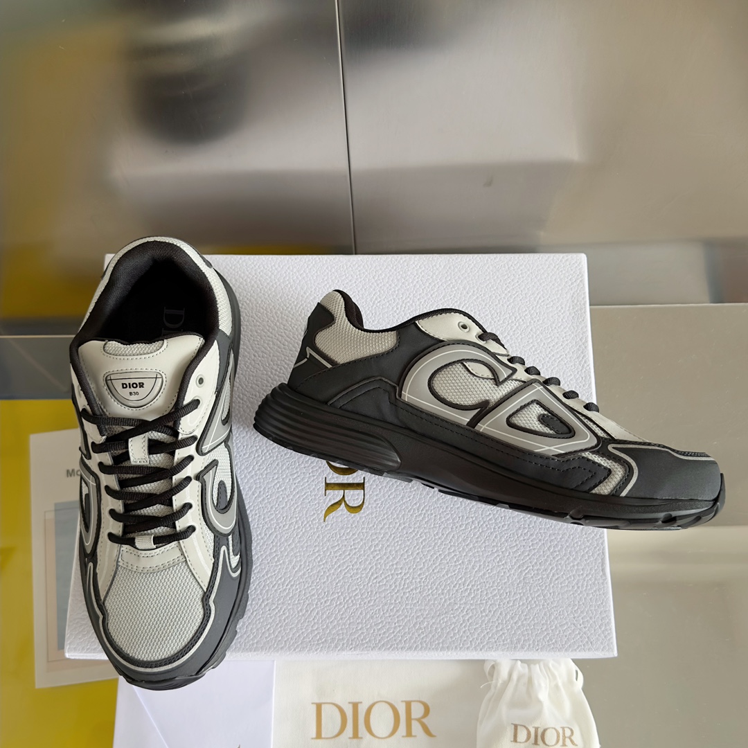 [TOP] D!or B30 Low Top Sneakers - Black and Gray - Christian Dior