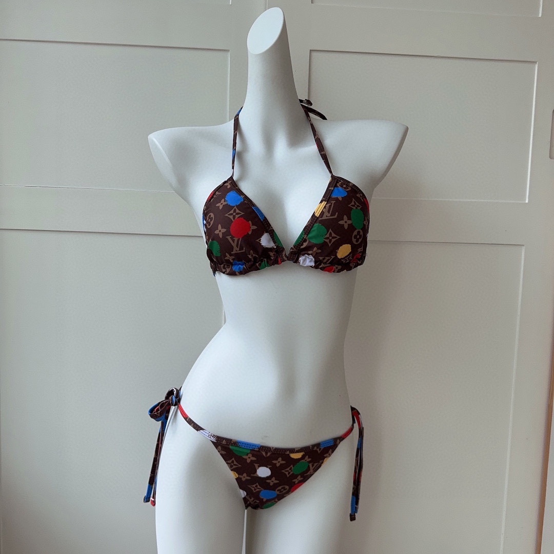 [TOP] L&V Fashion Print bikini - Brown - LV Louis Vuitton