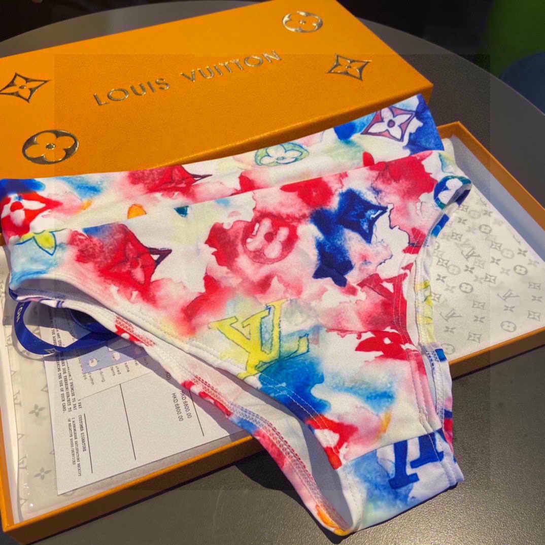 [TOP] L&V print tie-dye bikini LV Louis Vuitton