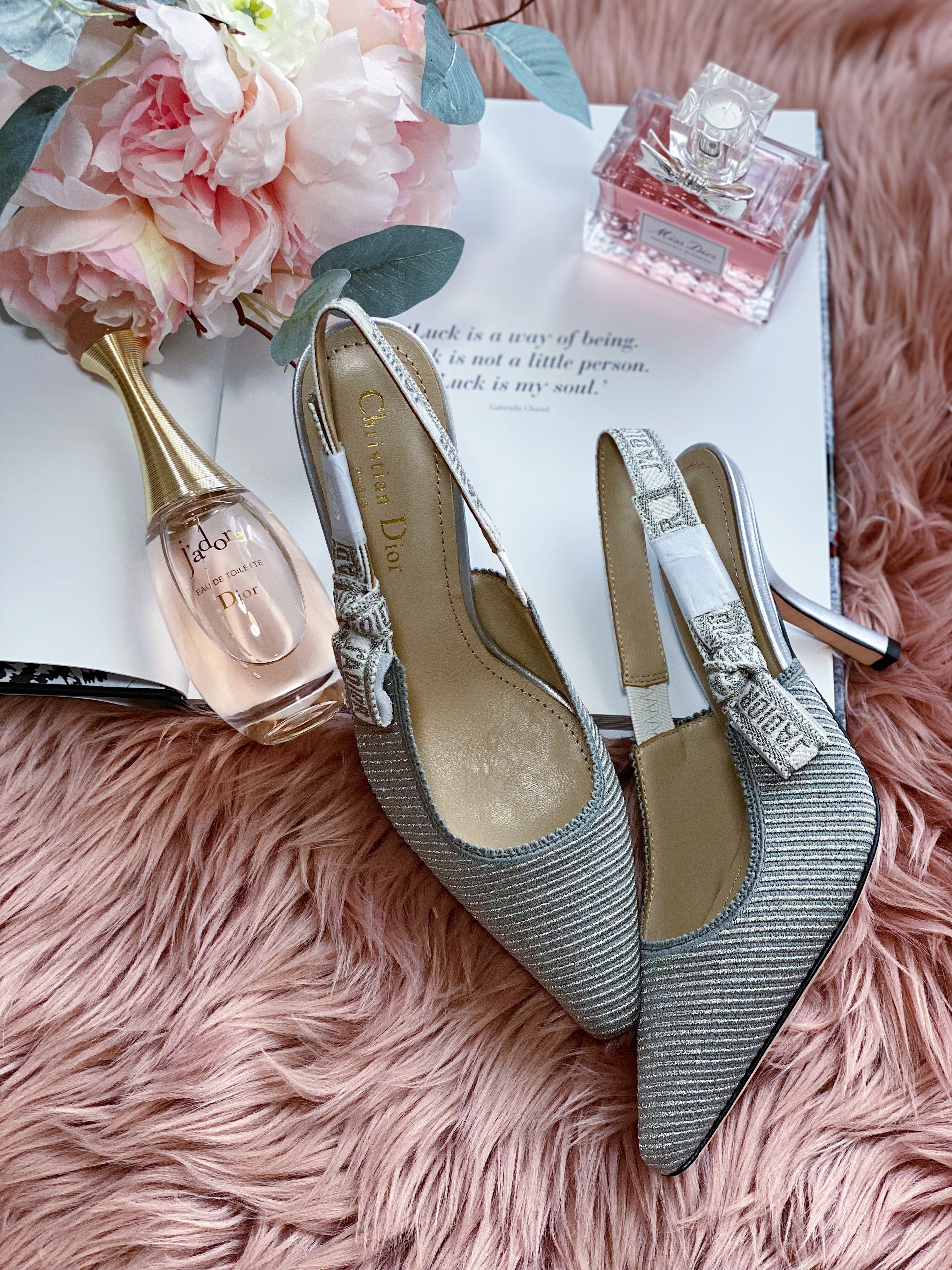 [TOP] D!or Slingback High Heels - Grey - Christian Dior