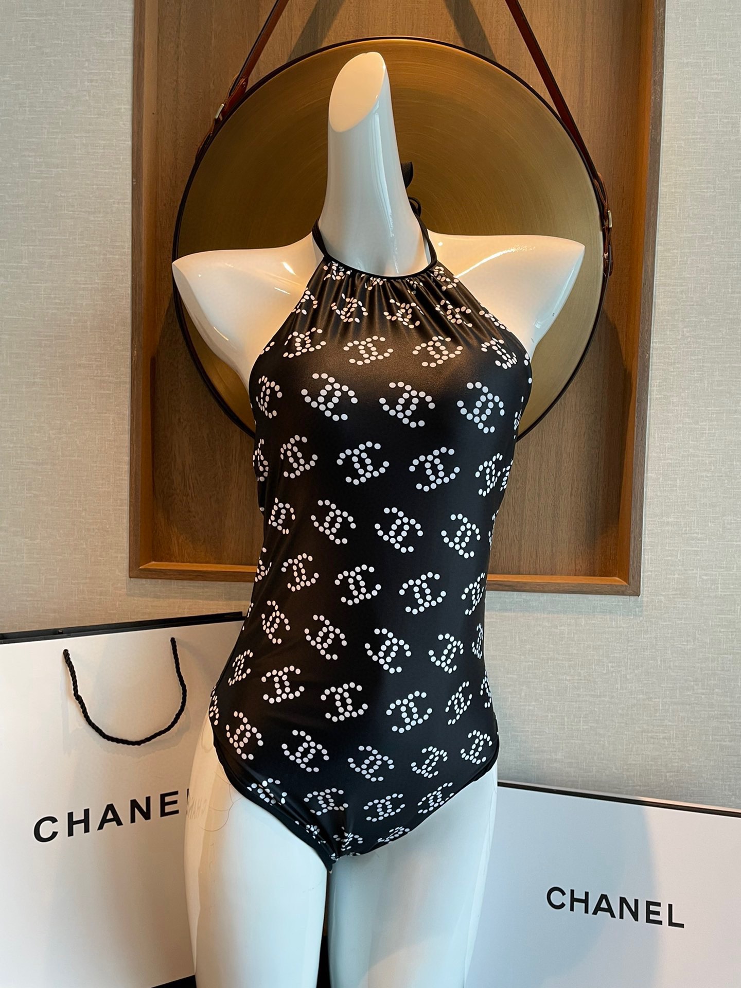 [TOP] CH@NEL One-Piece Swimsuit - Black - Chanel