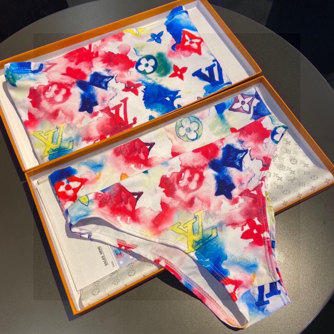 [TOP] L&V print tie-dye bikini LV Louis Vuitton