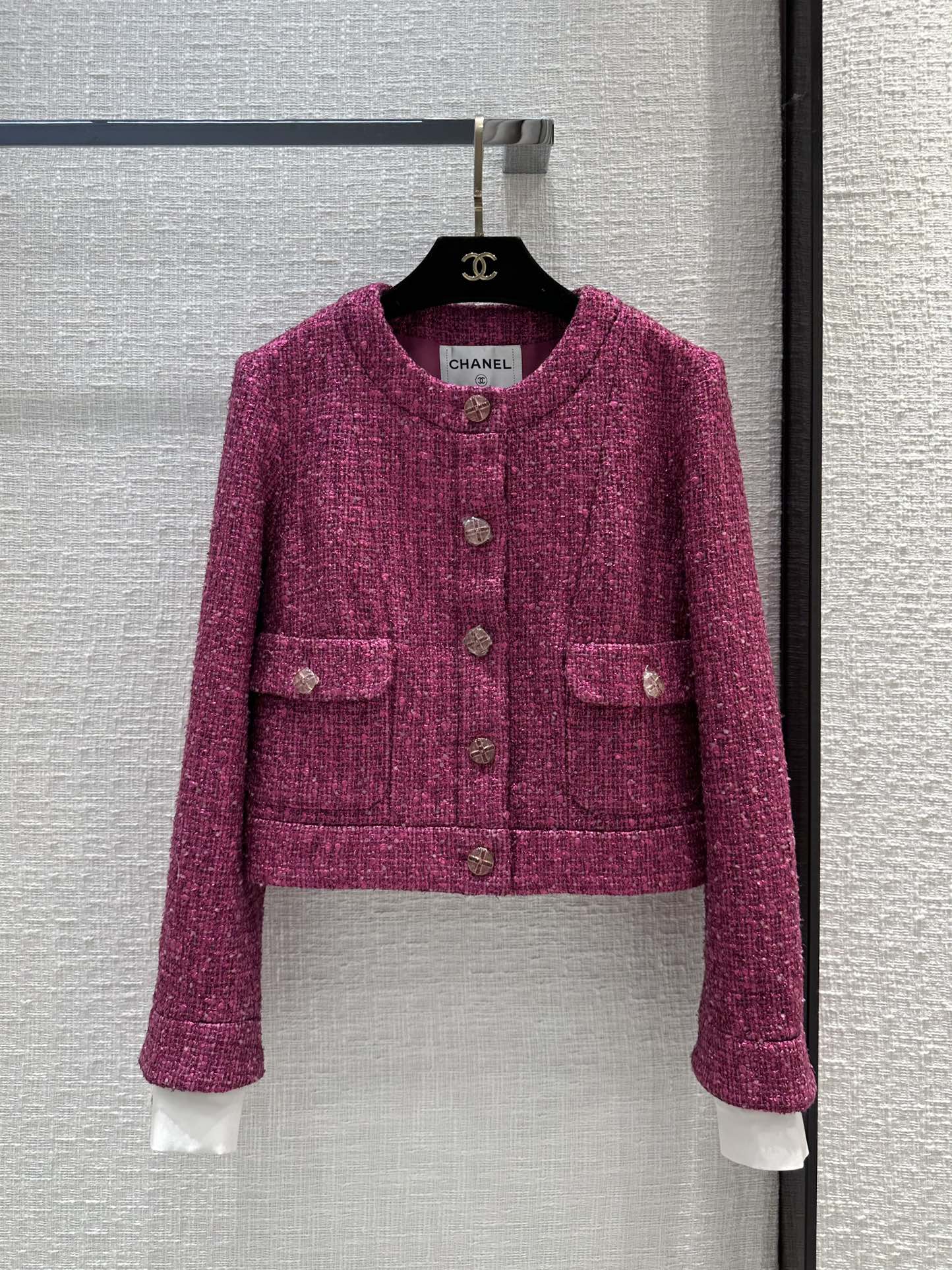 [TOP] CH@NEL Tweed Jacket - Pink -  Chanel
