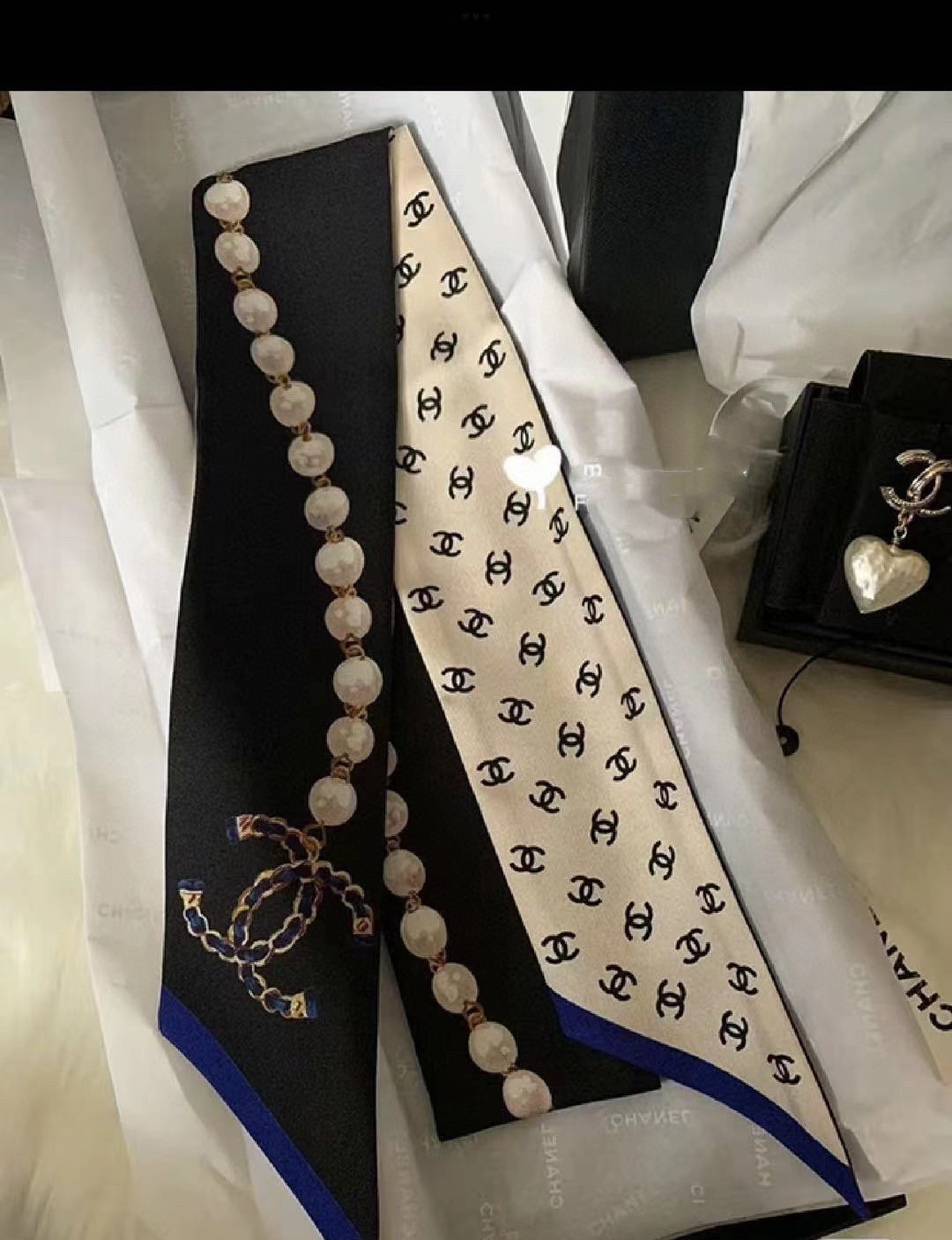 [TOP] CH@NEL Slim Bandeau 120 × 6 cm – Four Colours - Chanel