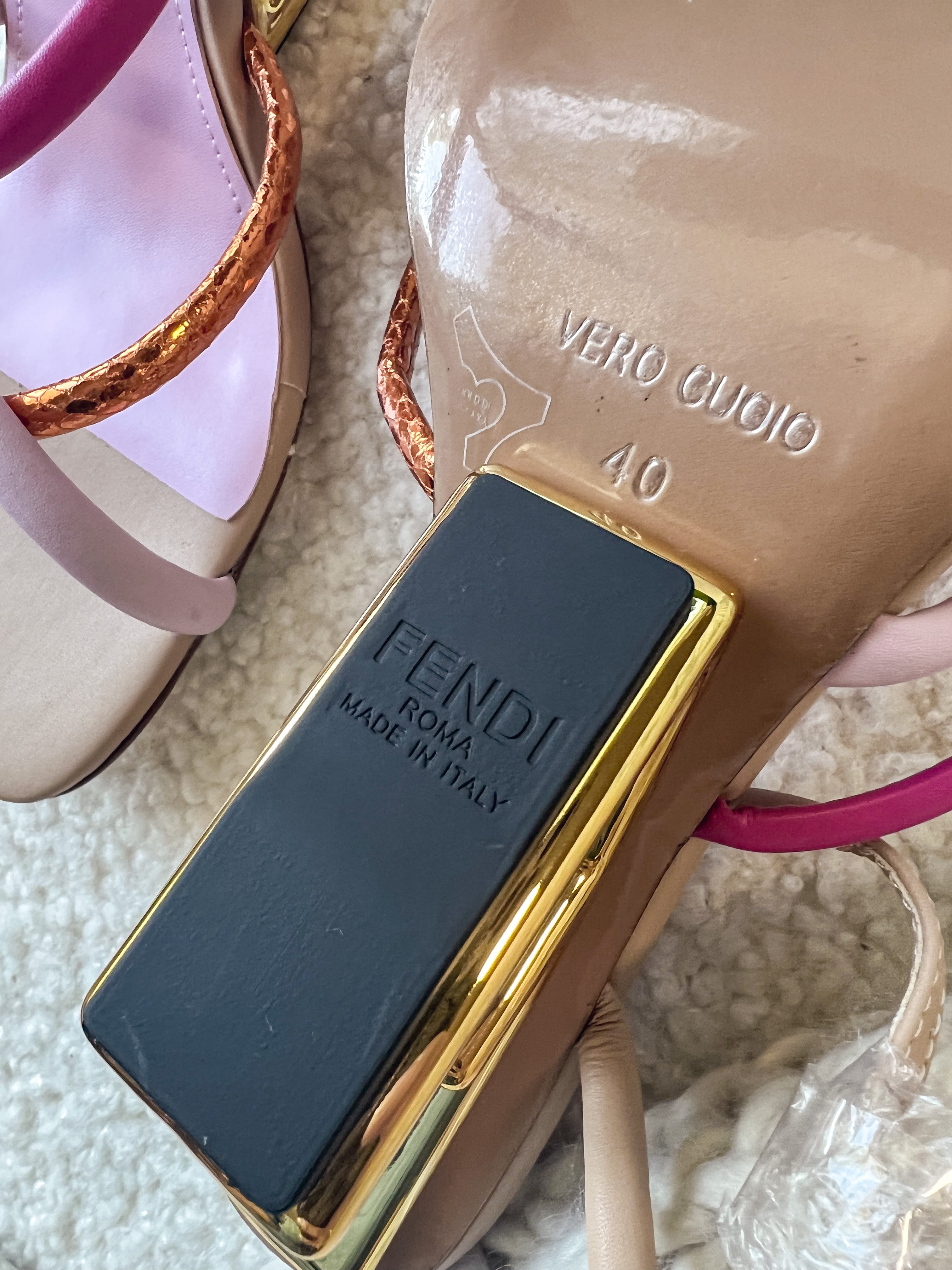 [TOP] FNDI Fndi First Heeled Sandals Multicolored - Pink - Fendi