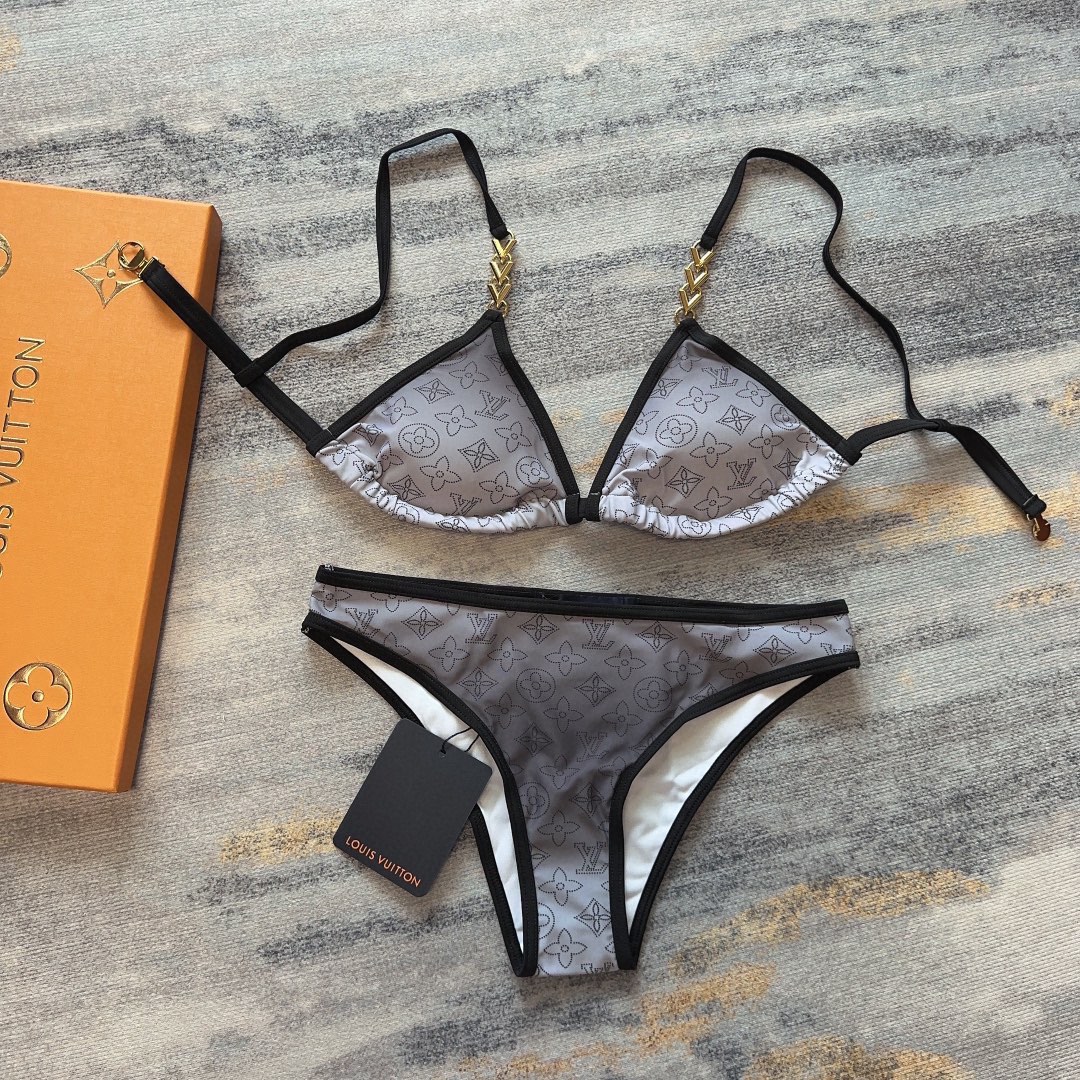[TOP] L&V Gradient Bikini Swimsuit - Gray - LV Louis Vuitton