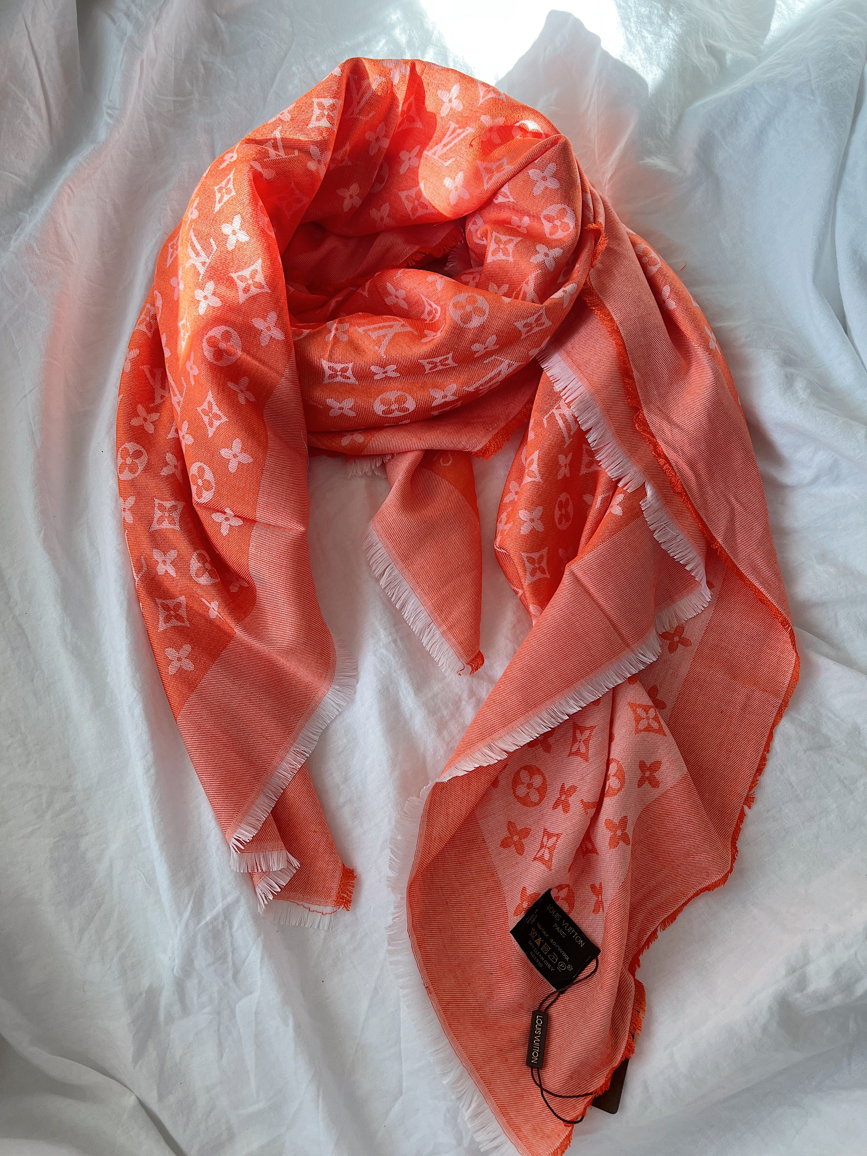 [TOP] L&V L*V Big Square Scarf - Orange - LV Louis Vuitton