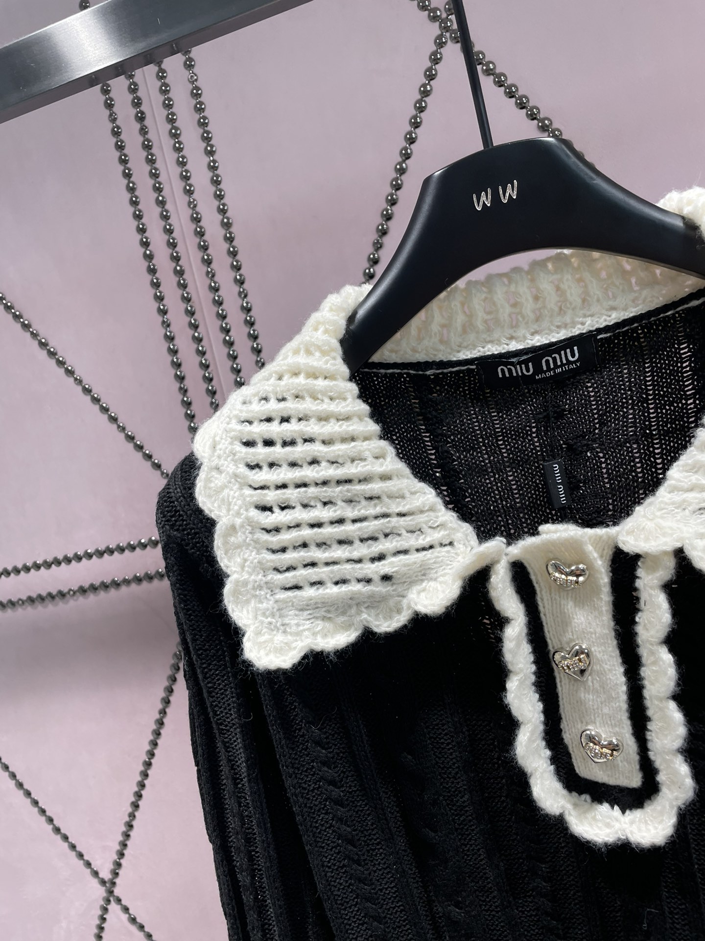 [TOP] m!u m!u Polo Collar Long Sleeve Sweater - 3 Colors - MIUMIU