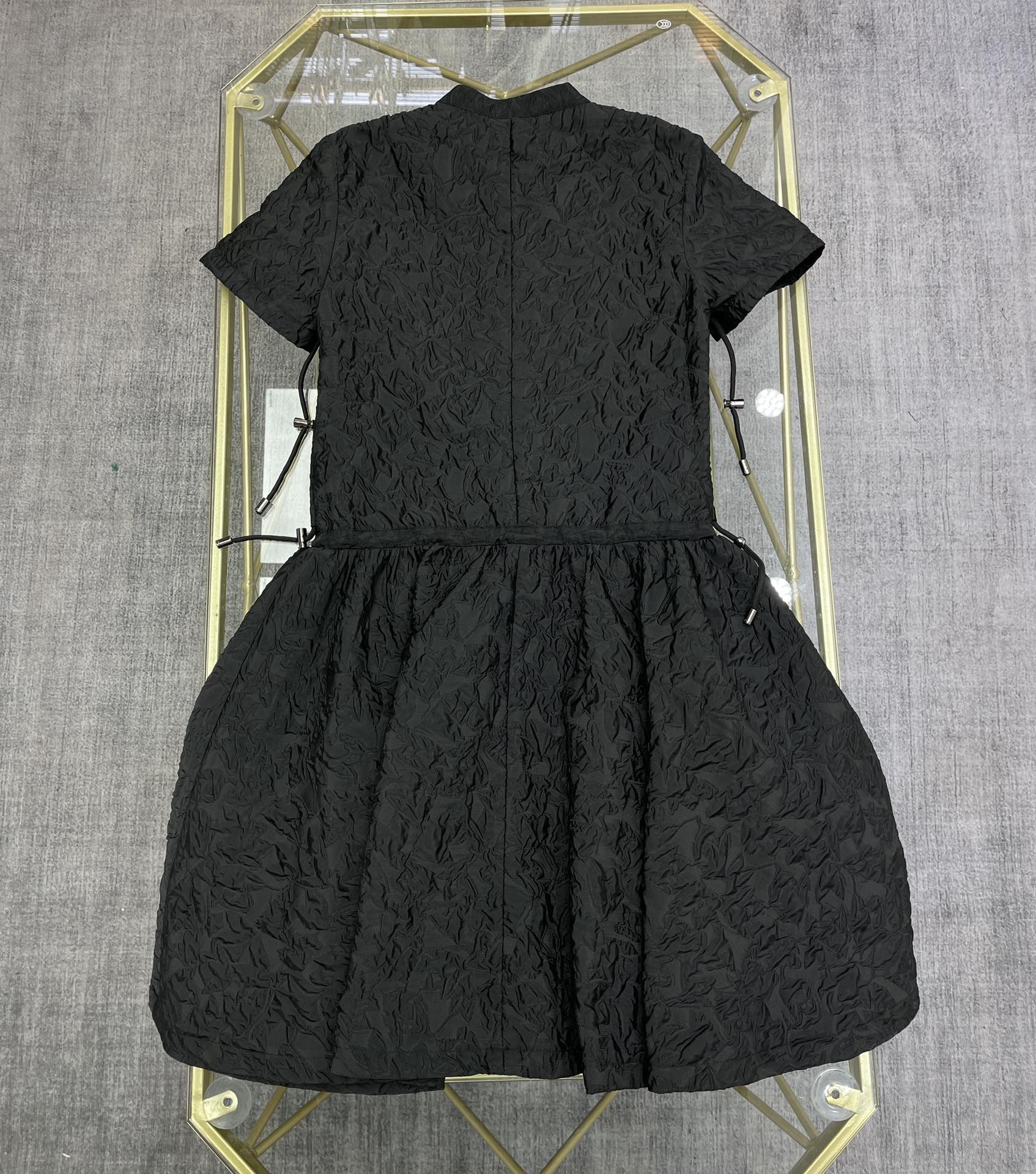 [TOP] D!or Pleated Textured French Dress - Black - Dior