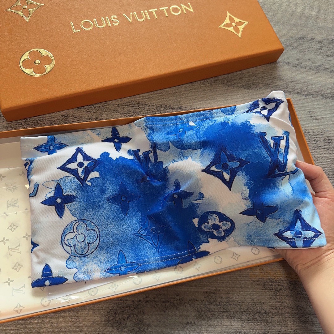 [TOP] L&V blue print tie-dye bikini LV Louis Vuitton