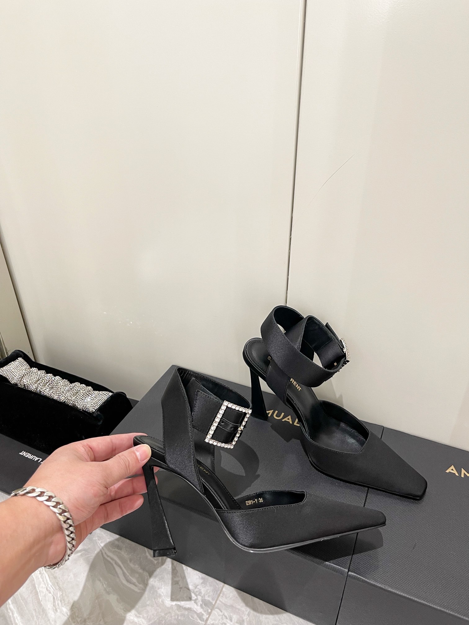 [TOP] Y$L SAINT LAUREN 23 High Heels - Black - Ysl Yves Saint Laurent