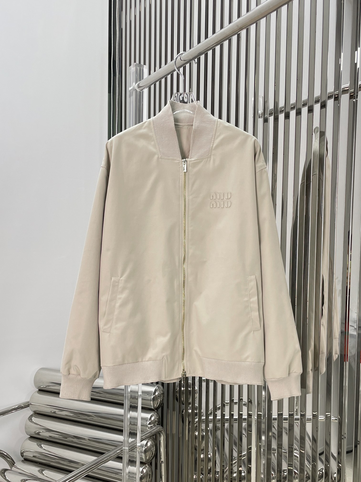 [TOP] m!u m!u  Jacket with Belt Skirt Set - Khaki  - MIUMIU