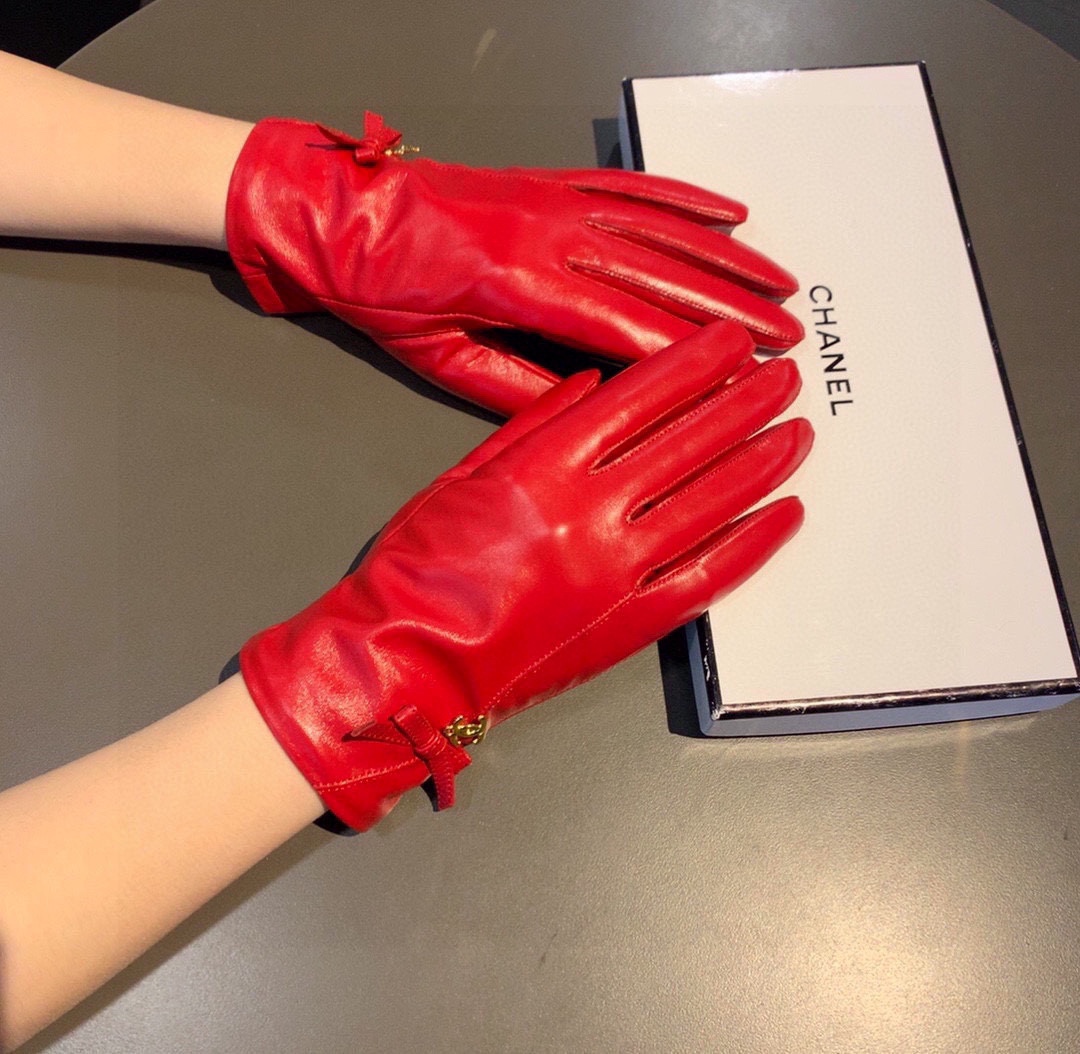 [TOP] CH@NEL Gloves - Red - Chanel