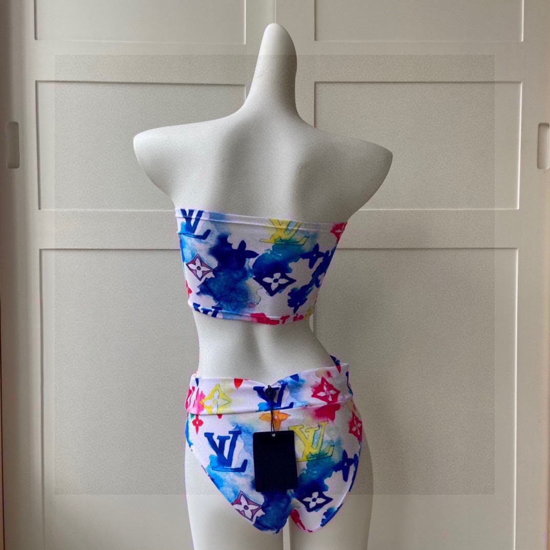 [TOP] L&V print tie-dye bikini LV Louis Vuitton