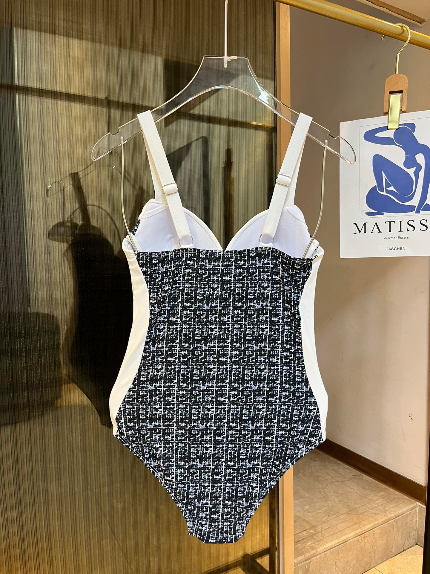 [TOP] CH@NEL White Wrap Underwired One Piece Swimsuit - Dark - Chanel