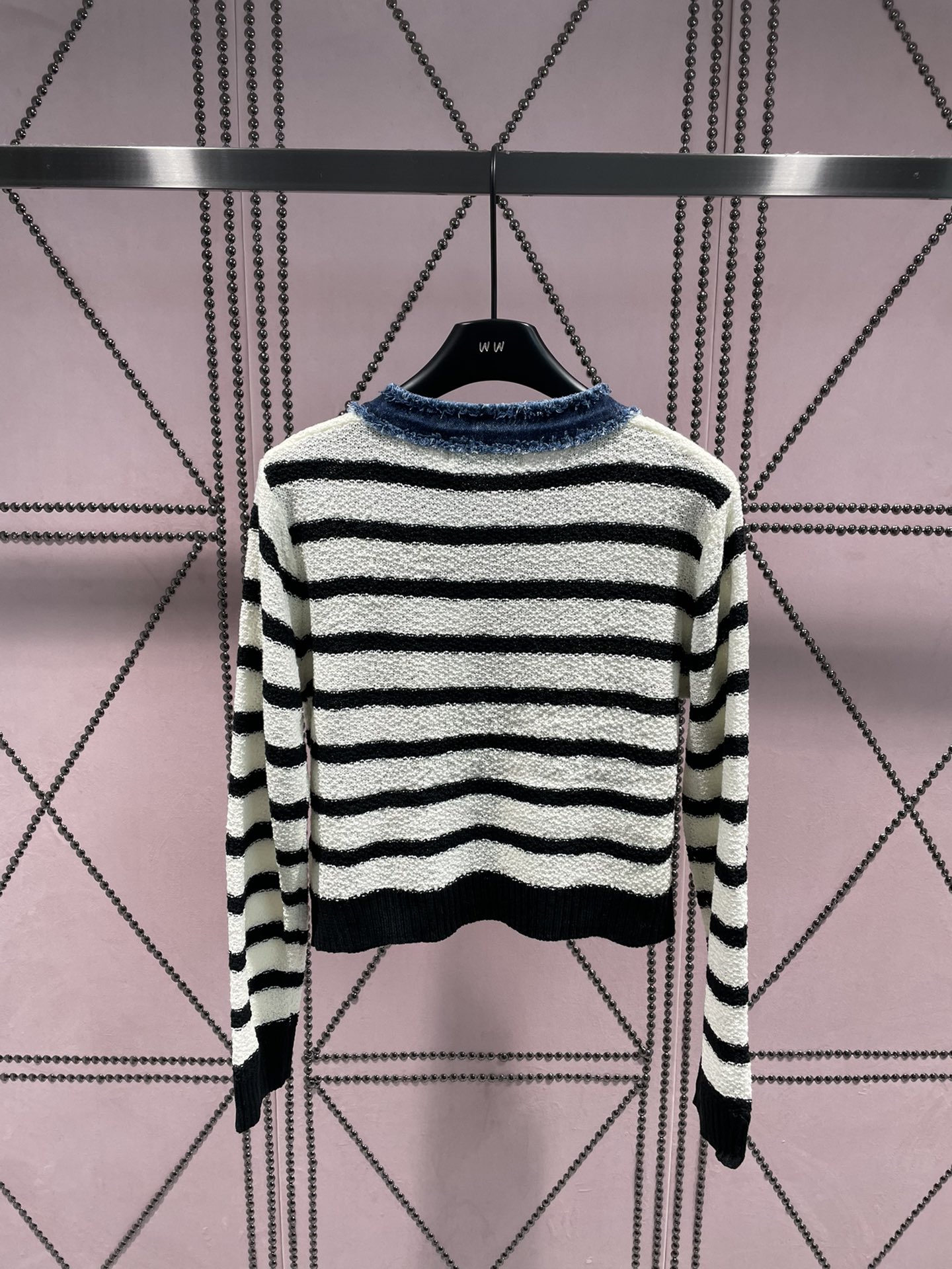 [TOP] CH@NEL Retro Denim Color Block Knit Cardigan - 2 Colors - Chanel