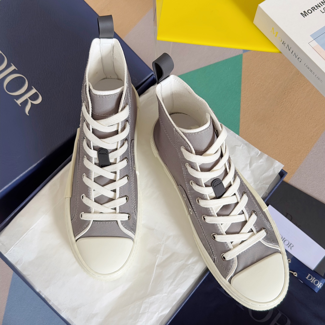 [TOP] D!or B23 High Top Sneakers - Gray - Christian Dior