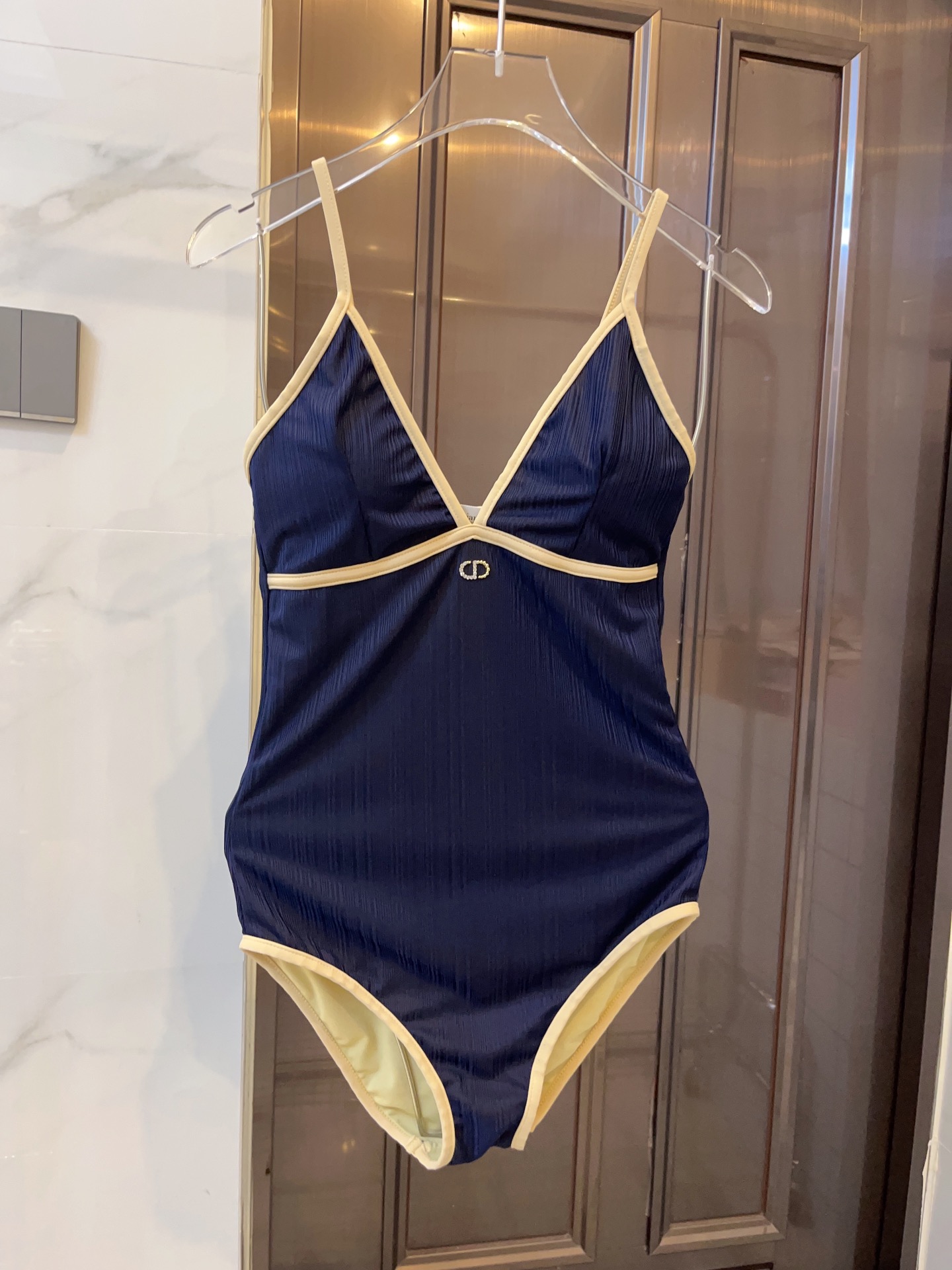 [TOP] D!or Dark Lines Swimsuit Bikini - Blue - Christian Dior