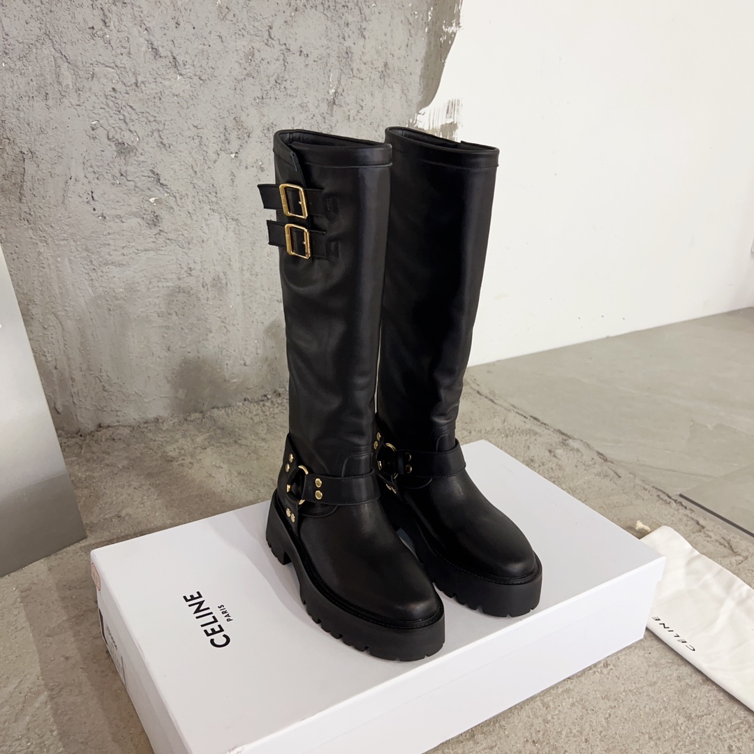 [TOP] CLINE Platform High Calf Martin Boots - 3 Colors - Cline