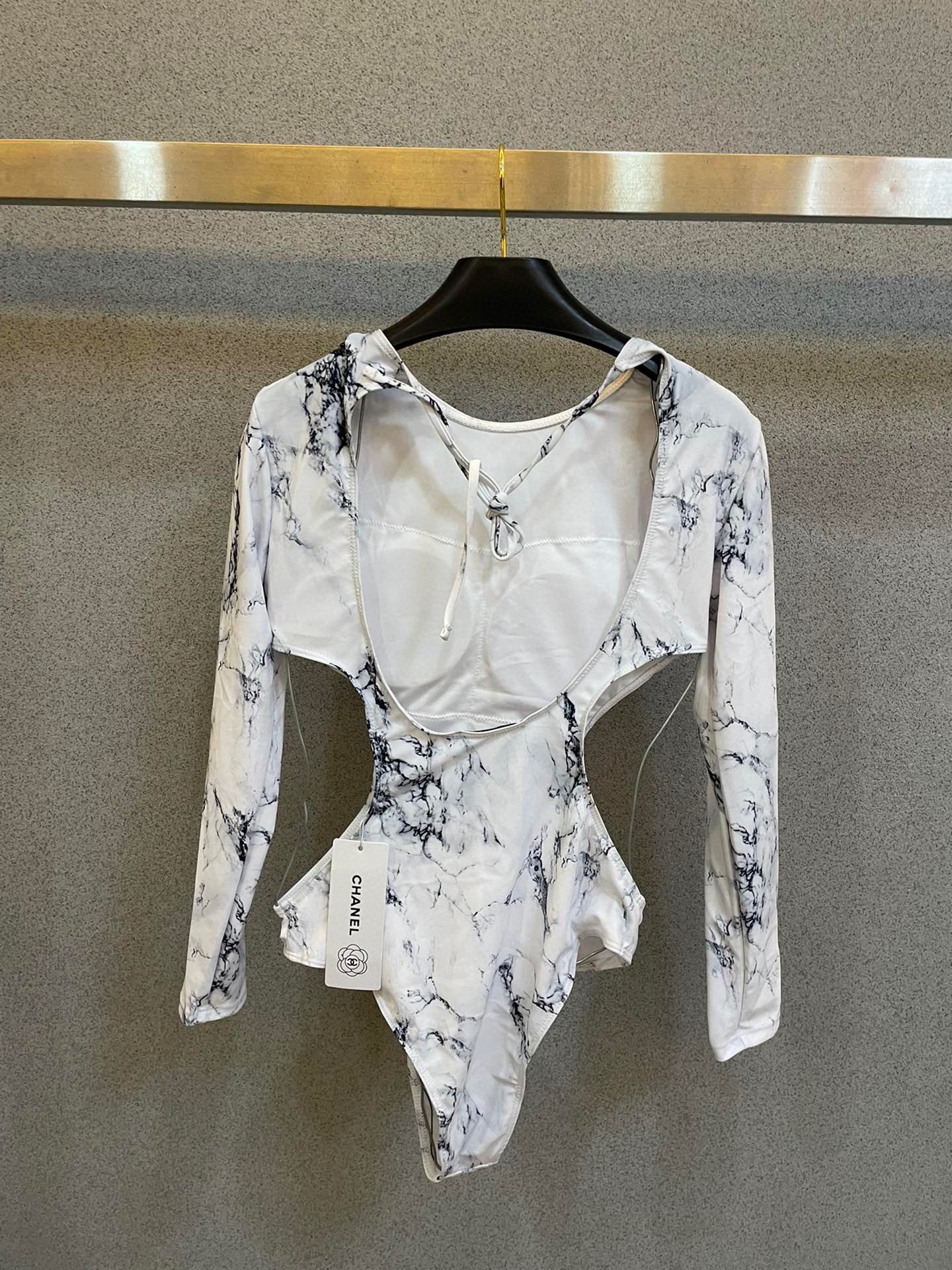 [TOP] CH@NEL One-Piece Swimsuit - White - Chanel