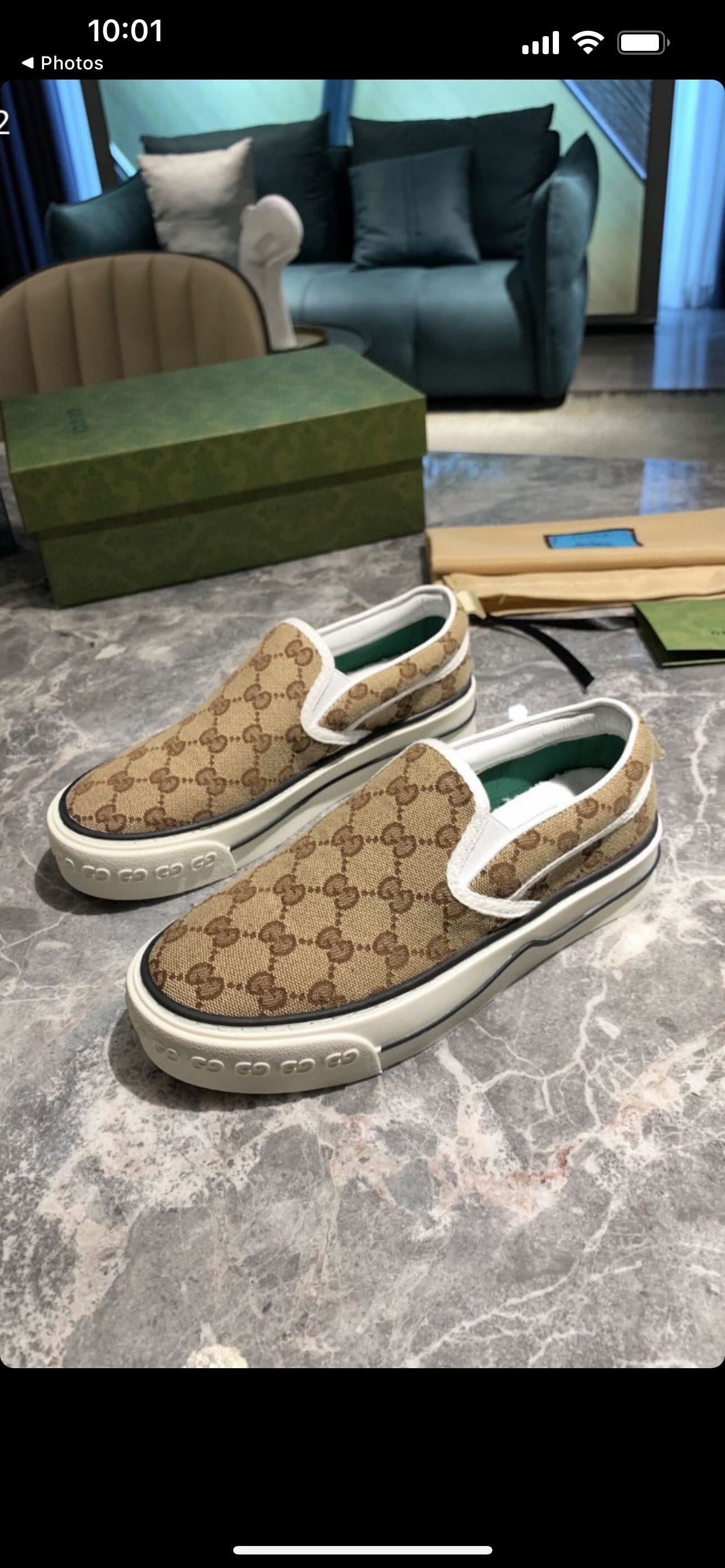 [TOP] GUCC! Tennis Slip On Sneakers 1977 - Gucci
