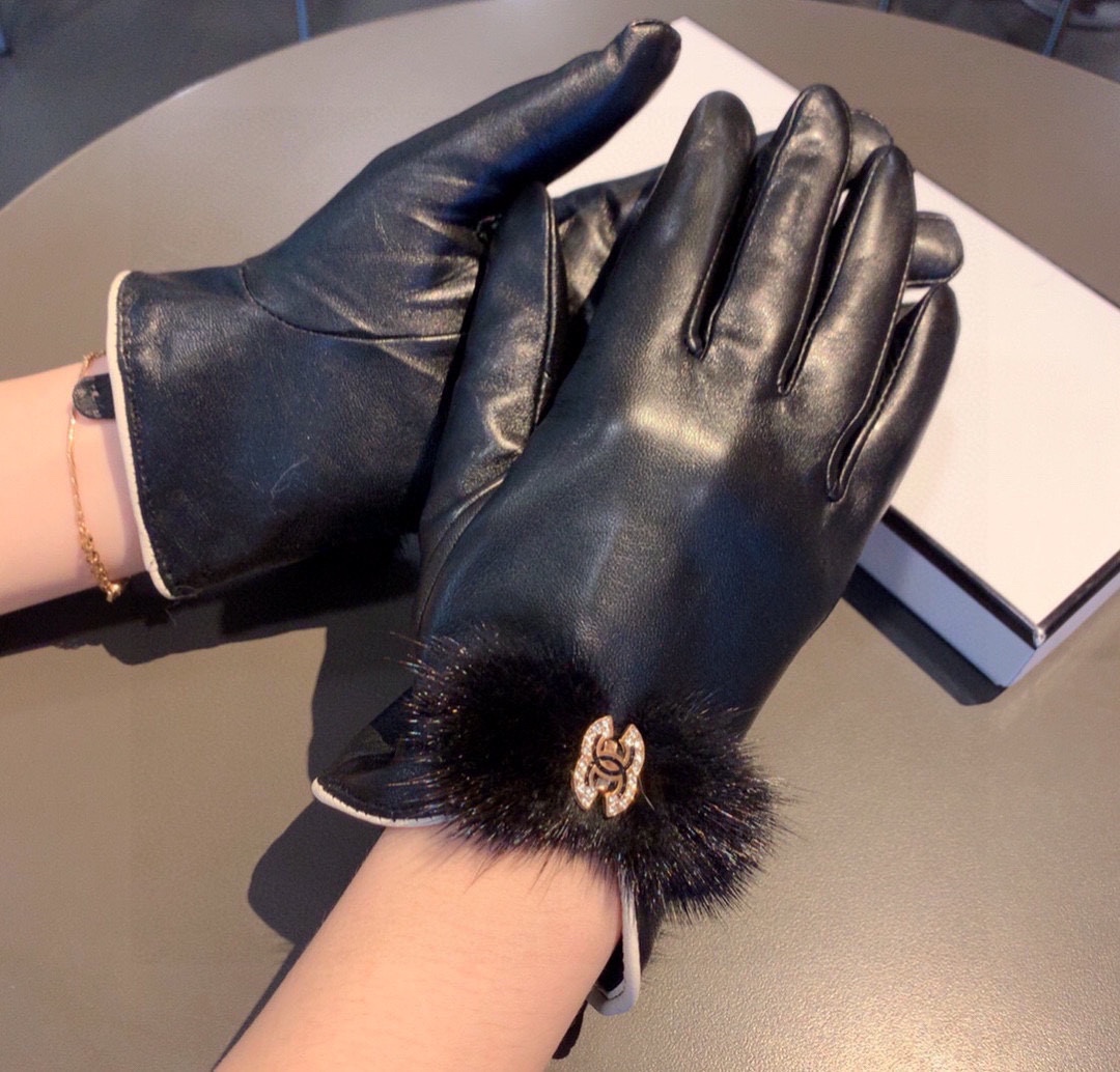 [TOP] CH@NEL Gloves - Black - Chanel