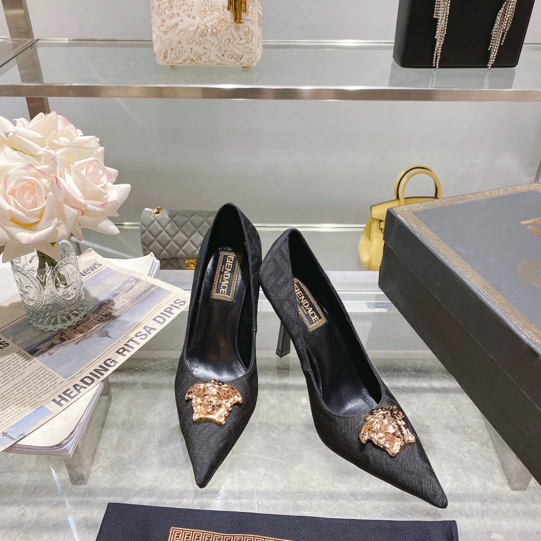 [TOP] FNDI Fendi & Versace High Heel - Black - Fendi