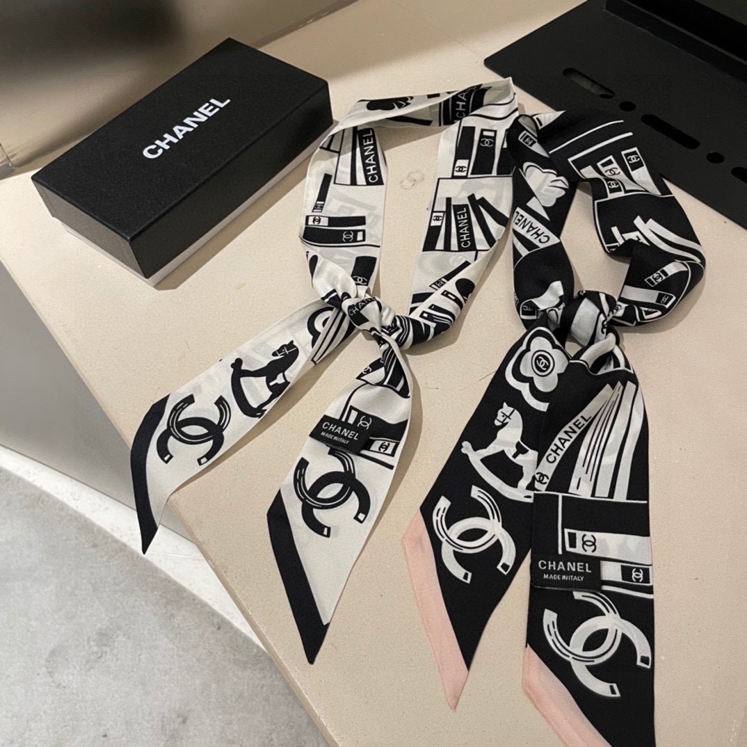 [TOP] CH@NEL Tie Scarf - 2 Color - Chanel