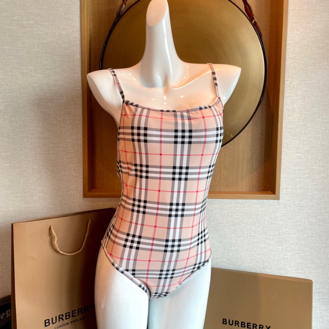 [TOP] BURBRRY Classic One-Piece Swimsuit - Brown - Burberry