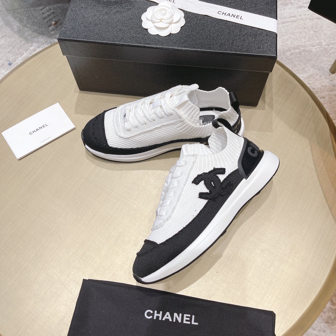 [TOP] CH@NEL Sneaker - White & Black - Chanel