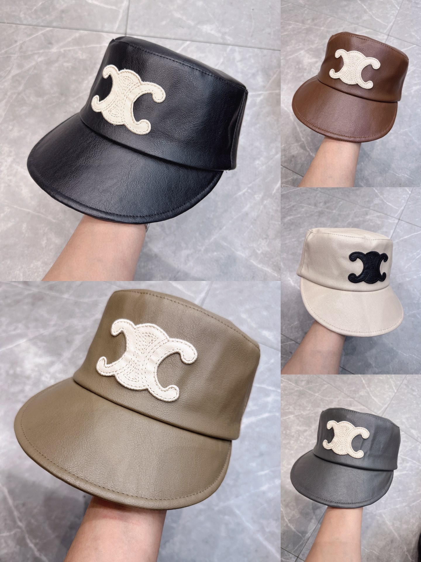 [TOP] CLINE Leather Peaked Cap  - 5 Color - Celine