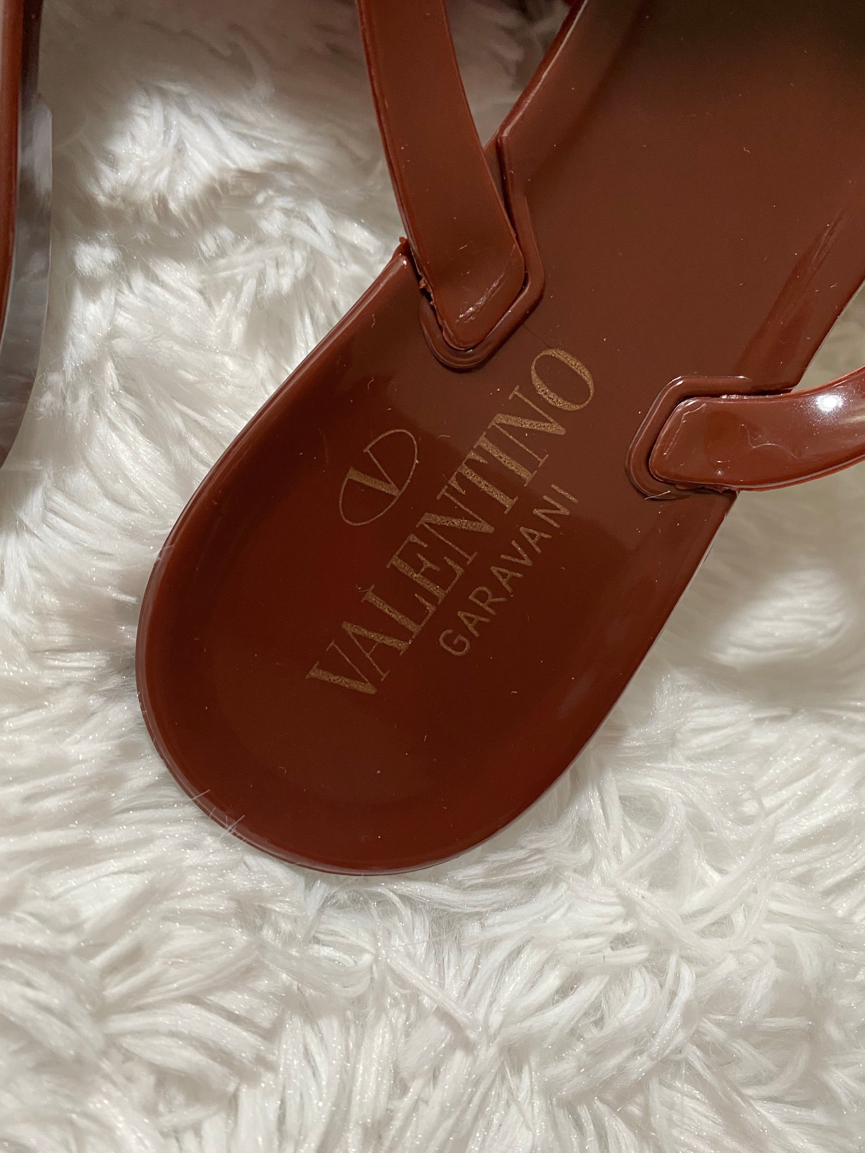 [TOP] V@LENTINO Jelly Rock Stud Flat Thong Sandals - Valentino