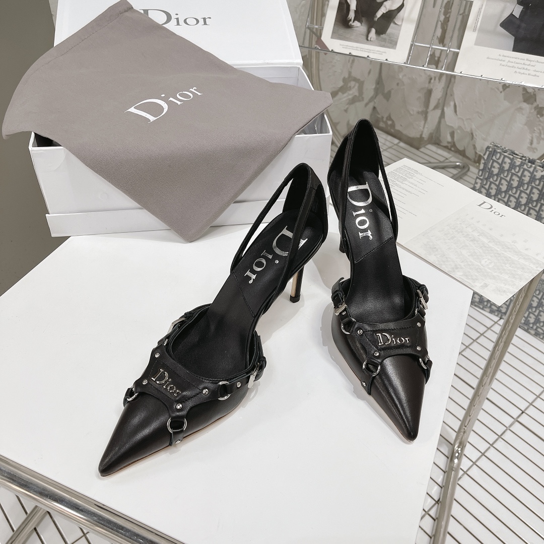 [TOP] D!or CD Logo Leather Pump - Black - Christian Dior