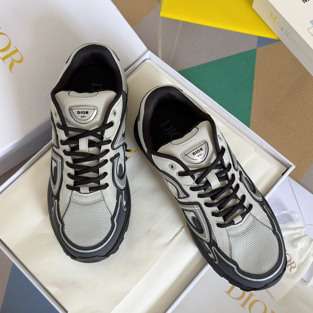 [TOP] D!or B30 Low Top Sneakers - Black and Gray - Christian Dior