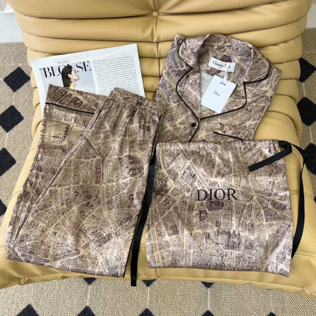 [TOP] D!or Paris Map Locator Print Set - Brown - Christian Dior