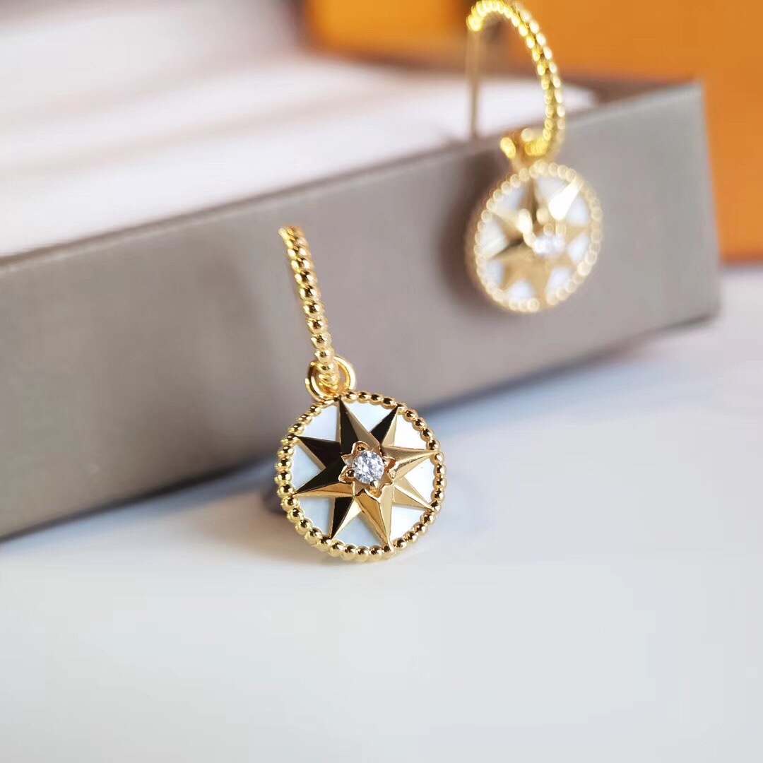 [TOP] D!or Compass Earrings - Gold - Christian Dior