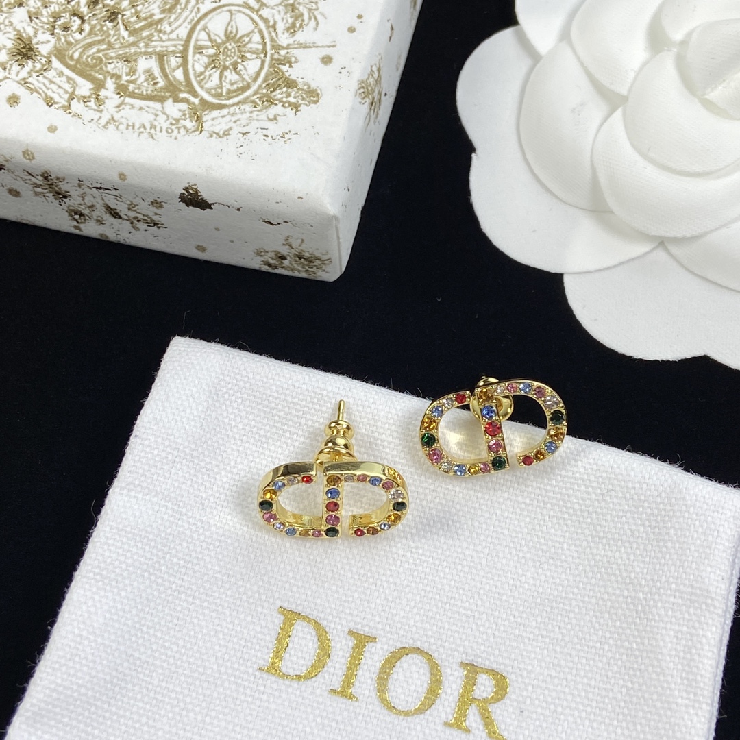 [TOP] D!or Earrings - Gold - Christian Dior